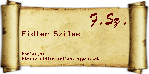 Fidler Szilas névjegykártya